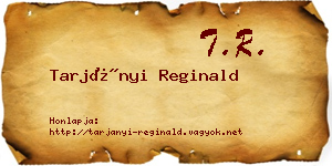 Tarjányi Reginald névjegykártya